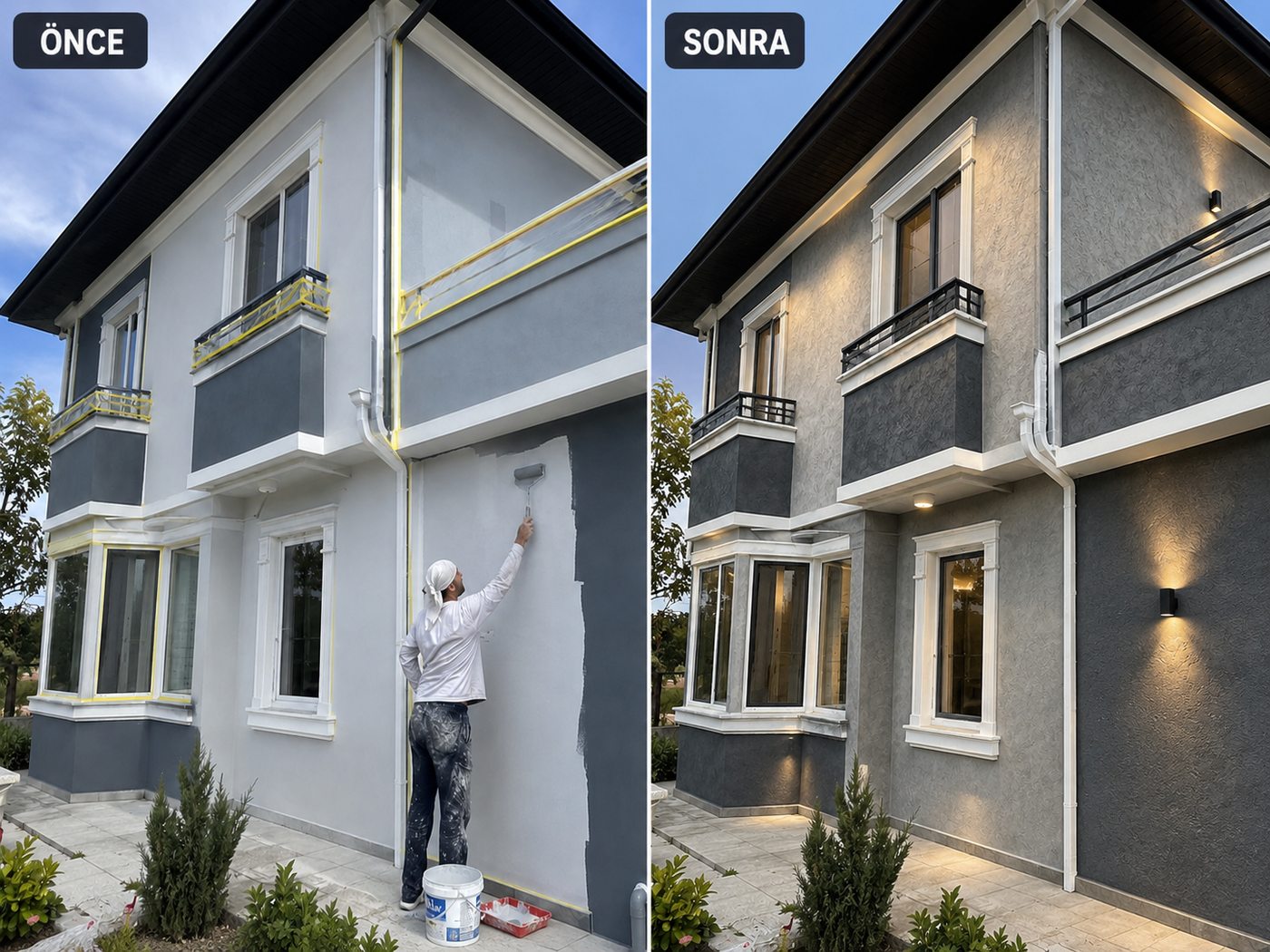 Eşrefpaşa dış cephe boya öncesi ve sonrası