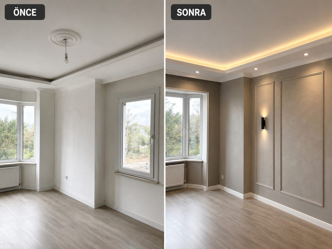 Eşrefpaşa iç cephe boya öncesi ve sonrası